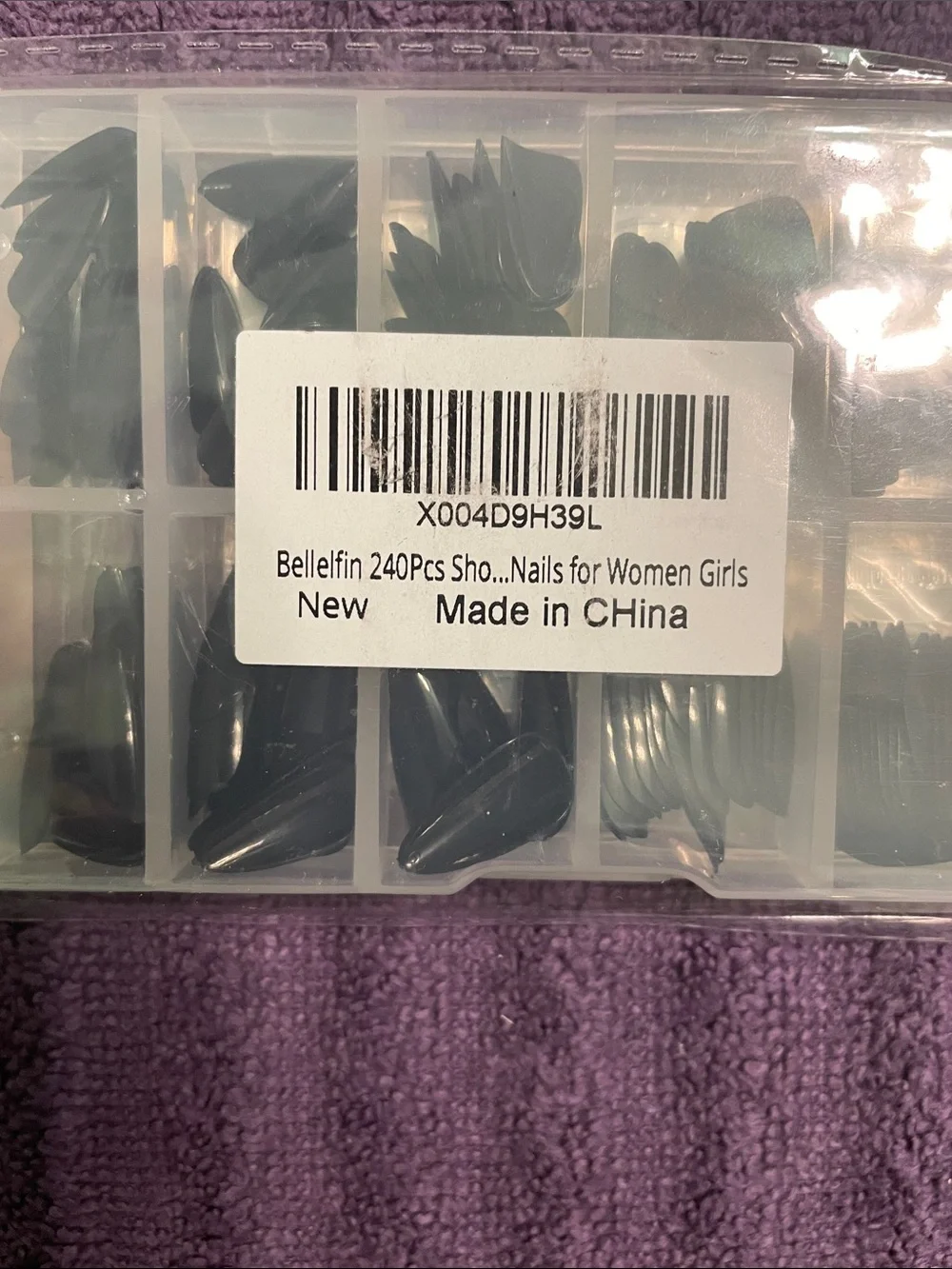 Bellefin Black False Nail Tip Kit - 240 Pieces